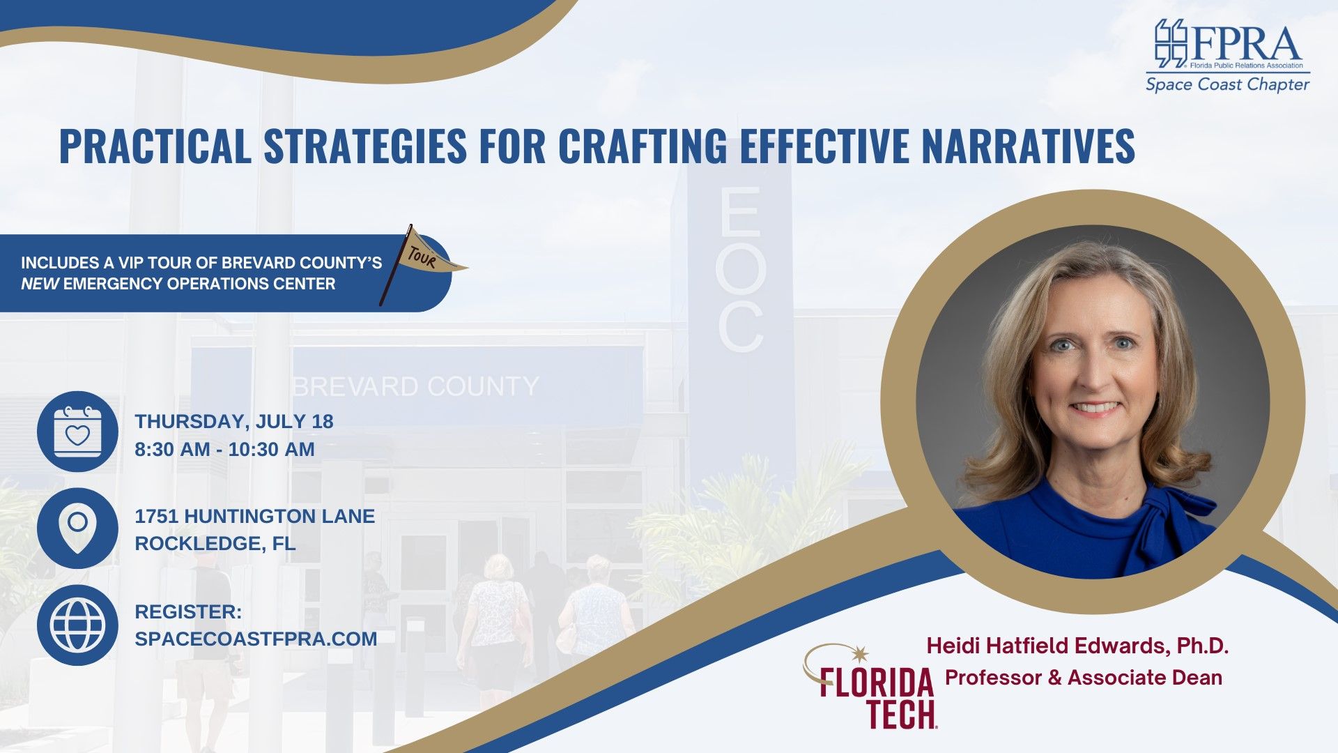Space Coast Chapter presents Practical Strategies for Crafting Effective Narratives @ Brevard County Emergency Operations Center in Rockledge