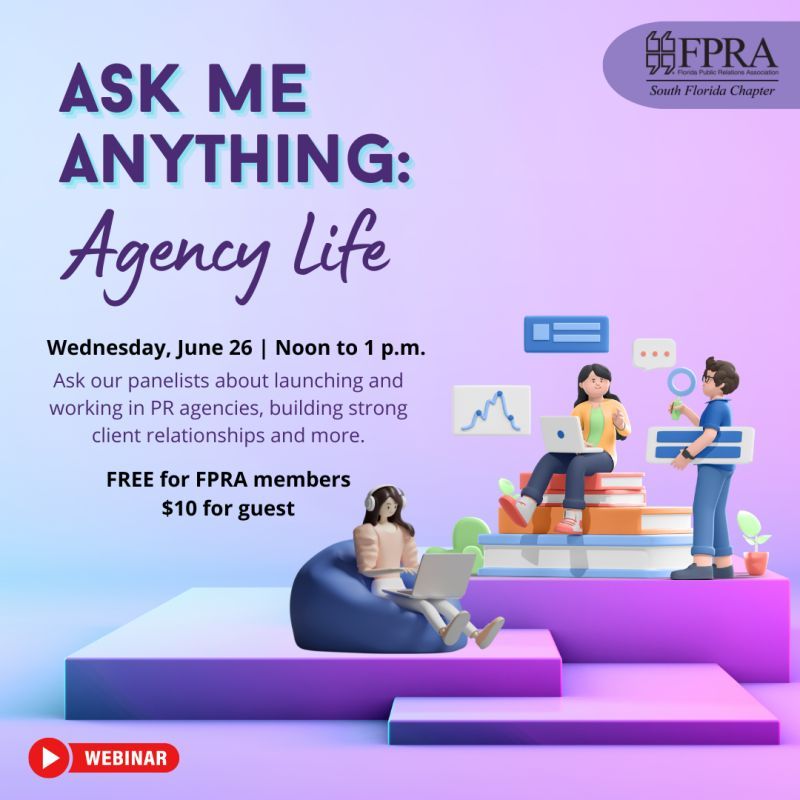 South Florida Chapter presents Ask Me Anything: Agency Life @ Online Zoom